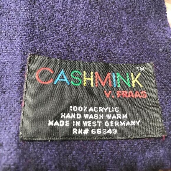 Vintage CASHMINK by V. FRAAS 100% acrylic cashmere feel scarf OS - Picture 4 of 4
